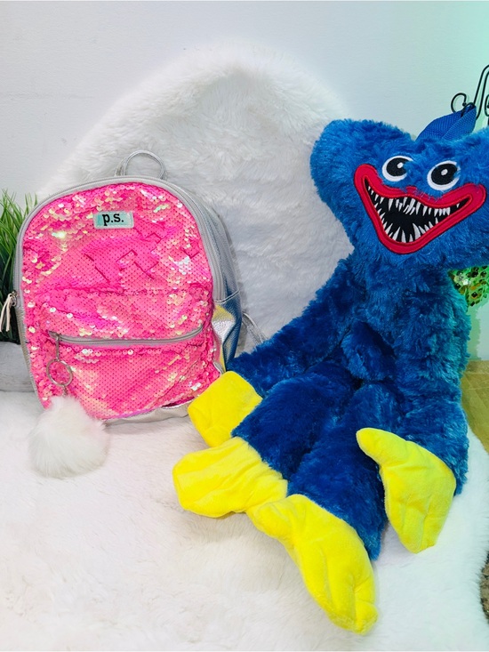 Other - Kids Pink Sequin & Monster Mini Backpacks Set 👛